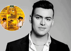 Imagen de Yeison Jiménez promocionando Aguardiente Amarillo en una campaña de advertencia.